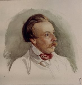 Retrato del pintor Alexander von Kotzebue, 1840s de Gerhard Wilhelm Reutern von