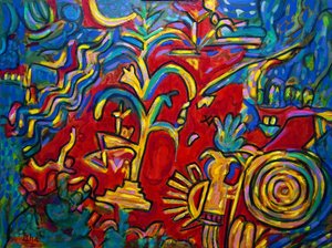 Atlantean Apocalpse, 2021 (óleo sobre lienzo) de Gerhardt Isringhaus