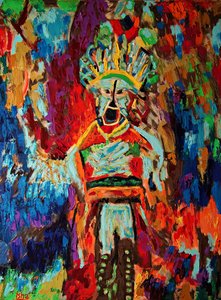 Chamán inca, 2019 (óleo sobre lienzo) de Gerhardt Isringhaus