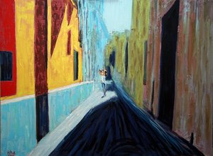 Señorita Selfie en Sol, 2020 (óleo sobre lienzo) de Gerhardt Isringhaus