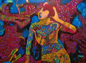 Tattooed Temptress II,2023, óleo sobre lienzo de Gerhardt Isringhaus