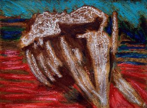 Esqueleto de ballena,2019 (óleo sobre lienzo) de Gerhardt Isringhaus