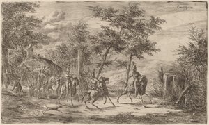 Caballería y carro de heno de Gerhardus Emaus de Micault