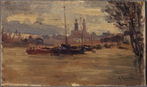 El Sena en el Puente de los Inválidos (inundaciones de 1910)
