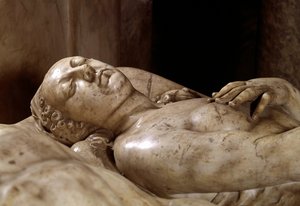 Monumento funerario de Enrique II (1519-1559) y Catalina de Médicis (1519-1589) hecho en mármol por Germain Pilon (1535-1590). Detalle de la Reina de Francia. 1563-1572. Ubicado en la Rotonda de los Valois también conocida como capilla de los Valois