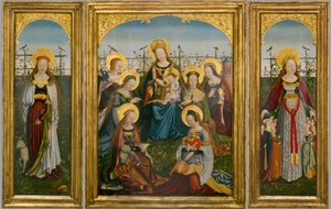Tríptico de la Virgen y el Niño con santos de German