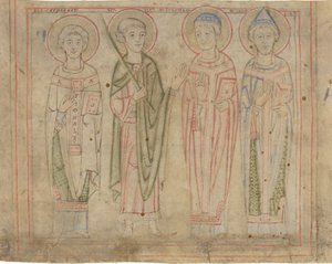 Santos Cipriano, Vito, Esteban y Cornelio de German 12th Century