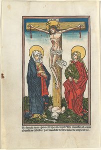 Cristo en la Cruz con la Virgen y San Juan de German 15th Century