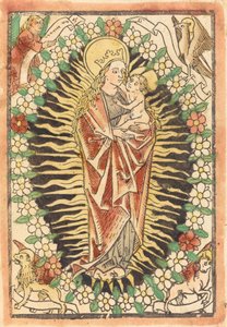 Madonna y Niño en un Rosario