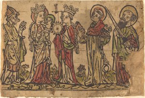 Madonna y el niño con cuatro santos de German 15th Century