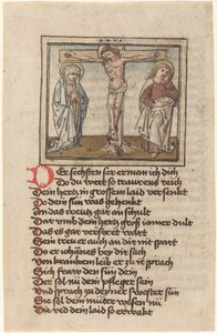 La crucifixión de German 15th Century