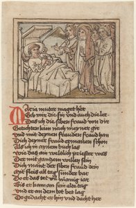 La Virgen Apareciendo a un Sacerdote Moribundo de German 15th Century