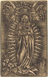 La Virgen coronada por dos ángeles