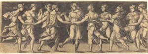 Apolo Bailando con las Nueve Musas de German 16th Century