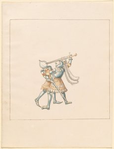 Freydal, El Libro de Justas y Torneos del Emperador Maximiliano I: Combates a Pie (Justas)(Volumen III): Plato 160 de German 16th Century