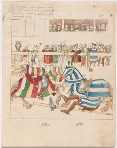 Justa simulada de guerra con escudos fijos de German 16th Century