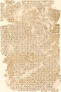 Hoja con Patrón de Flores y Diamantes de German 16th Century