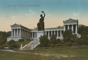 Estatua de Baviera y Ruhmeshalle, Múnich. Postal enviada en 1913. de German Photographer