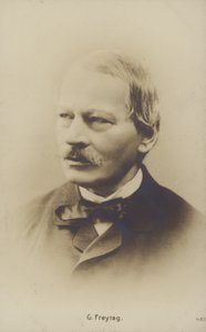Gustav Freytag (1816-1895), novelista y dramaturgo alemán (foto b/n) de German Photographer