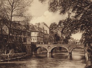 Puente Marstall, Hannover (foto en blanco y negro)