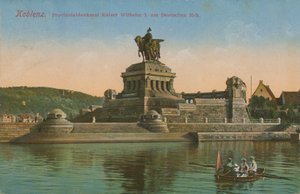 Monumento al Kaiser Guillermo I, Coblenza. Postal enviada en 1913. de German Photographer