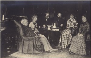 Retrato de Richard Wagner con amigos y familiares (fotografía en blanco y negro) de German Photographer