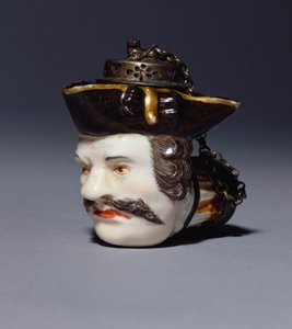 Una cazoleta de pipa de retrato de Meissen modelada como la cabeza de Schmiedel, c.1750 de German School