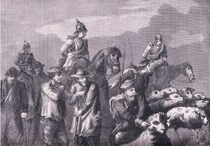 Una partida de forrajeo, Historia de la guerra entre Francia y Alemania de Cassell, publicada por Cassell and Company Limited, c.1890 de German School