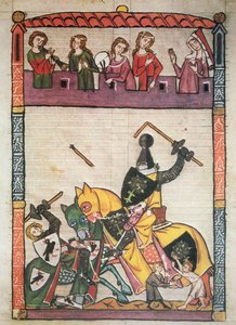 Una justa, del manuscrito "Cimelia Heidelbergensia" (vitela)