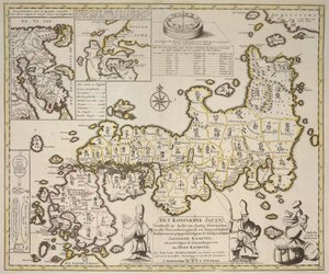 Un mapa del Reino de Japón dividido en sesenta y ocho provincias, mapas separados de Kamschatka y Niphon de German School