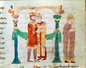 Un matrimonio en miniatura del manuscrito 