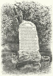Una tableta de piedra que muestra La Oración de Wessobrunn de German School