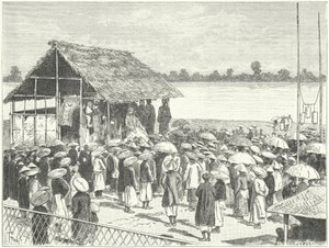 Un teatro en Annam (grabado) de German School
