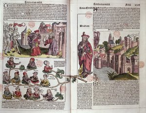Abraham y sus descendientes, del Crónica de Núremberg de Hartmann Schedel (1440-1514) 1493 de German School