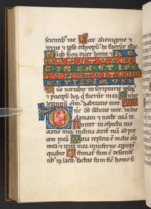 Agregar. 60629, f.90v Inicial y texto (vitela) de German School