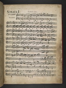 Añadir MS 41631 f.2r Sonata I, partitura musical, de 