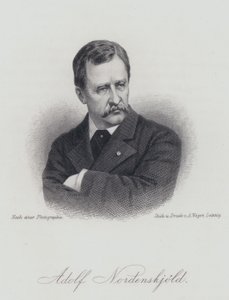 Adolf Erik Nordenskiold, geólogo, mineralogista y explorador ártico finlandés (grabado)