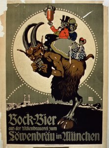 Anuncio para Cerveza Bock de la Cervecería Lowenbrau, Múnich de German School