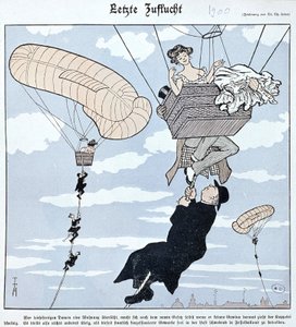 Aerostación: caricatura alemana de German School