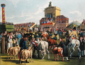 Exposición agrícola en Cannstadt, Wurtemberg, c.1820 de German School