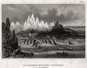 Akunnat, Groenlandia (grabado, ca. 1850) de German School