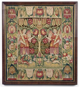 Funda de cojín de tapiz alegórico, norte de Alemania, probablemente Hamburgo, c.1600-50 de German School