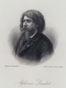 Alphonse Daudet, novelista francés (grabado) de German School
