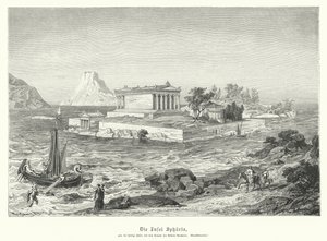 Templo griego antiguo de Atenea Apaturia en la isla de Sfairia de German School