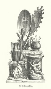 Herramientas romanas antiguas para aplicar cosméticos