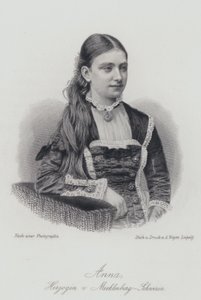 Ana, duquesa de Mecklemburgo-Schwerin (grabado) de German School