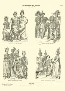 Trajes de actores asiáticos, finales del siglo XIX de German School