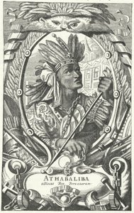 Atahualpa, emperador inca (grabado)