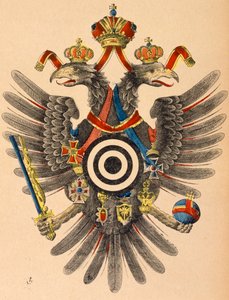 Escudo de armas imperial austrohúngaro como objetivo de tiro con arco, c.1865