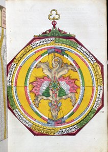Volvelleor con el zodiaco, ilustración de Astronomicum Caesareum por Peter Apian (Bennewitz) (1495-1552) pub. en Ingolstadt, 1540